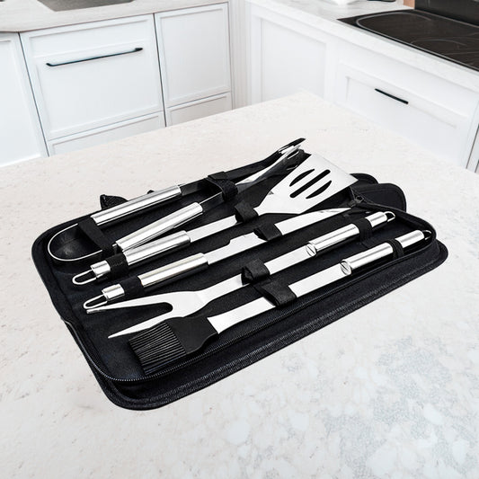 SET PARRILLERO 5PZ EN ESTUCHE NEGRO LH-3617