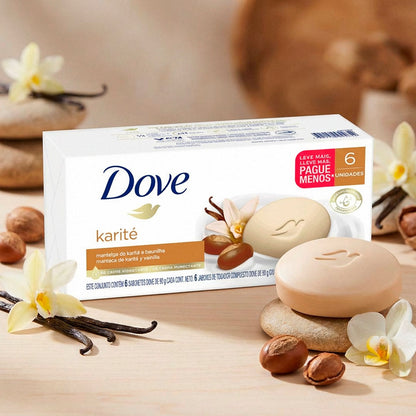 JABON DE TOCADOR DOVE KARITE PACK X6 UN DE 90G C/U