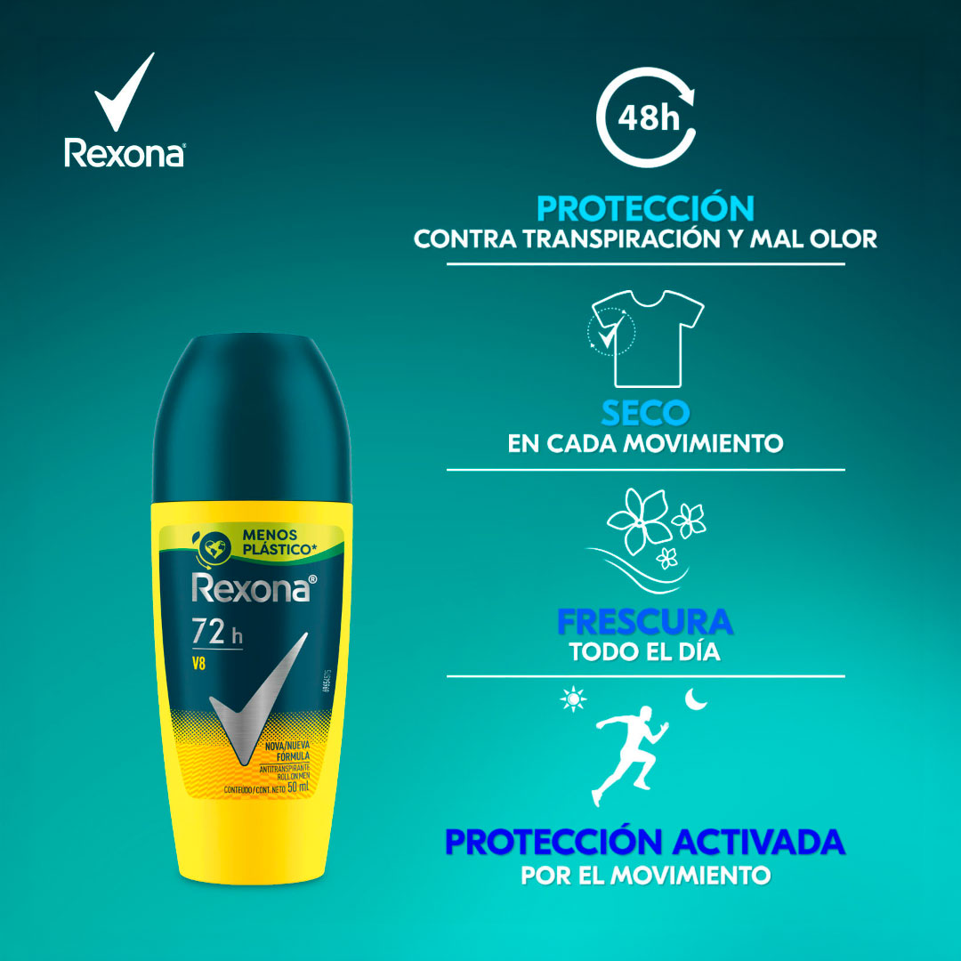 DESODORANTE REXONA MEN ROLL ON V8 50ML 62685537