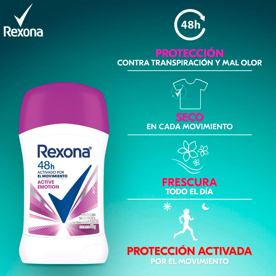 DESODORANTE EN BARRA REXONA ACTIVE EMOTION 50G