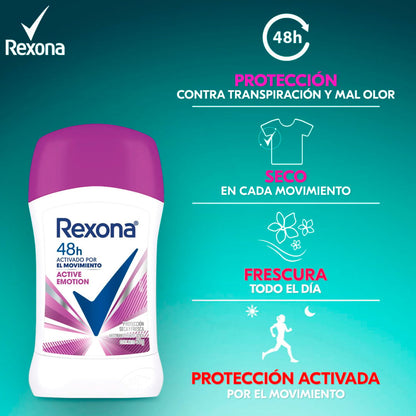 DESODORANTE EN BARRA REXONA ACTIVE EMOTION 50G