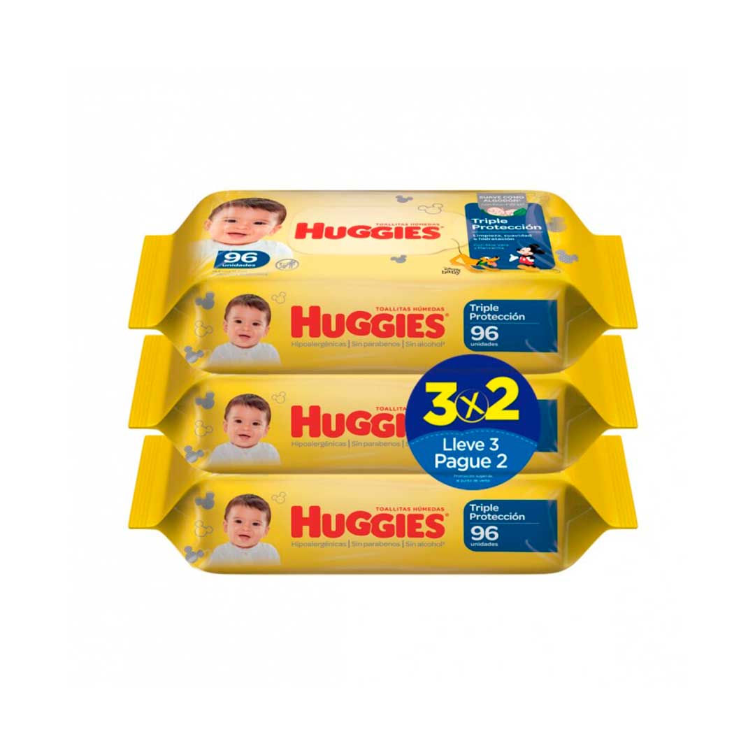 TOALLITAS HUMEDAS HUGGIES LIMPIEZA COTIDIANA 3X2
