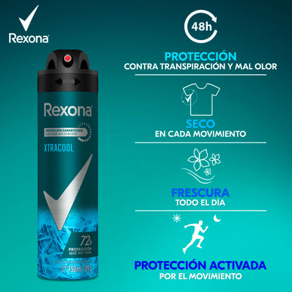 DESODORANTE REXONA MEN EXTRA COOL AEROSOL 150ML
