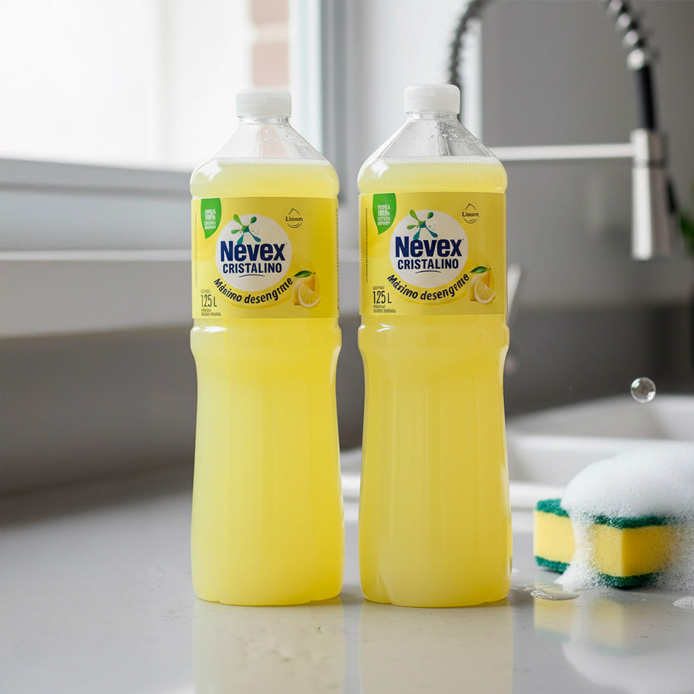 DETERGENTE LIQUIDO NEVEX LIMON PACK X2 BT. 1,25L
