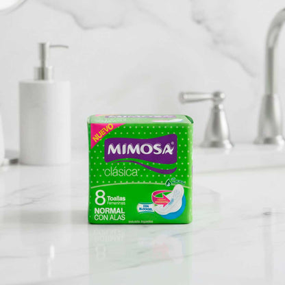 TOALLA FEMENINA MIMOSA NORMAL CON ALAS PQ. 8UN