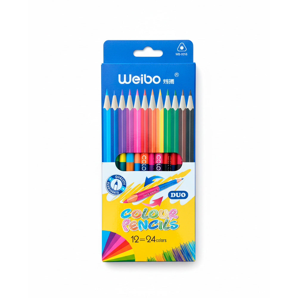 LAPIZ DE COLOR DUO 12=24     WEIBO WB9016    70716