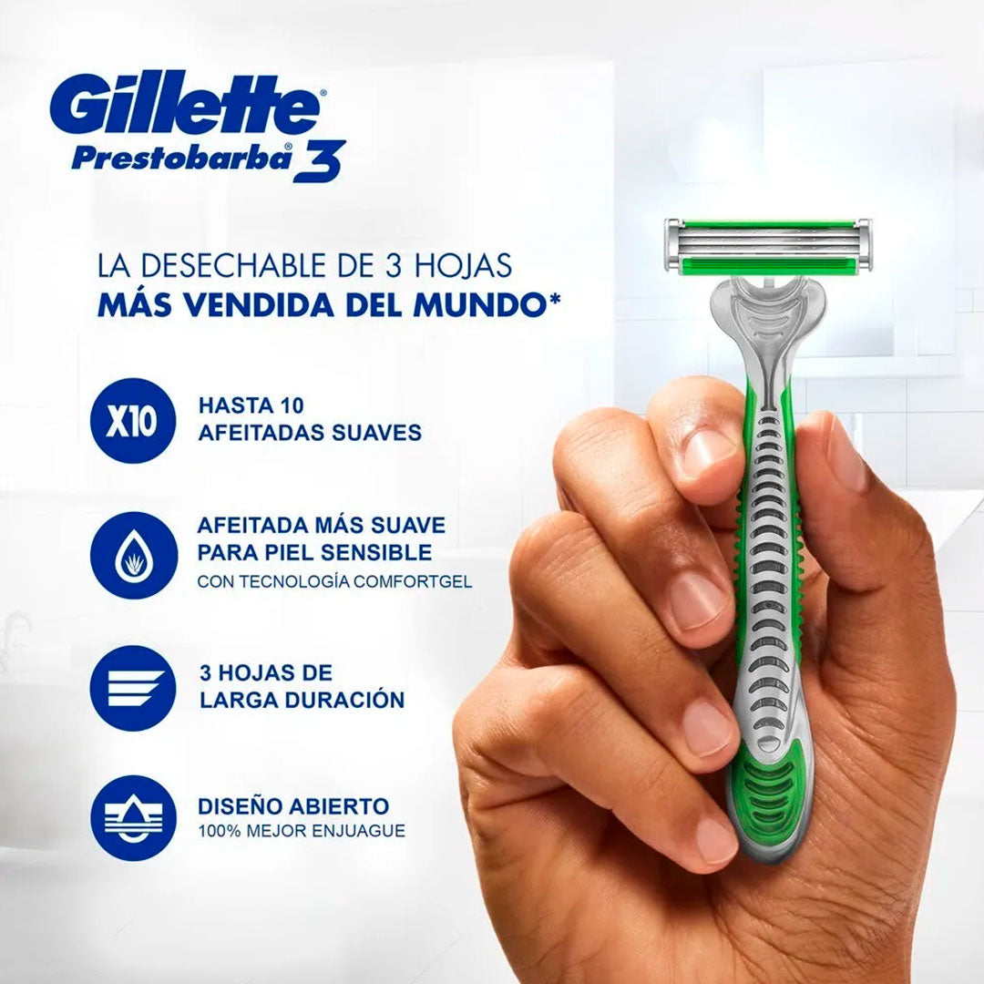 PRESTOBARBA 3 HOMBRE X 2 SENSITIVE