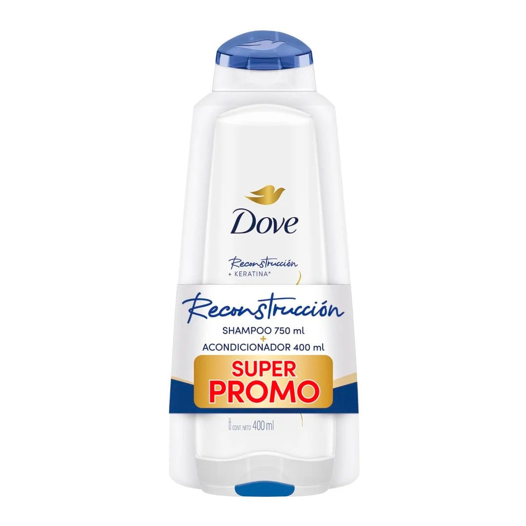PACK DOVE RECONSTRUCCIÓN SHAMPOO750+ACOND.400