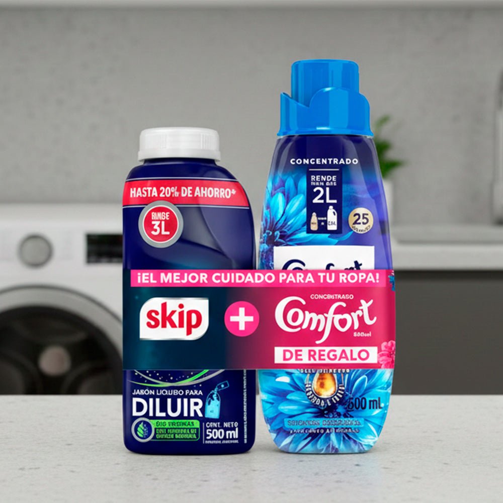 JABON LIQ.SKIP 500ML DILUIR+COMFORT 500ML DELUXE