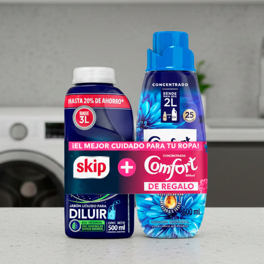 JABON LIQ.SKIP 500ML DILUIR+COMFORT 500ML DELUXE