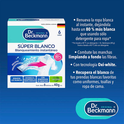TOALLITAS SUPER BLANCO 6X40GR DR. BECKMANN