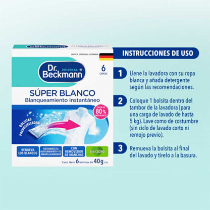 TOALLITAS SUPER BLANCO 6X40GR DR. BECKMANN