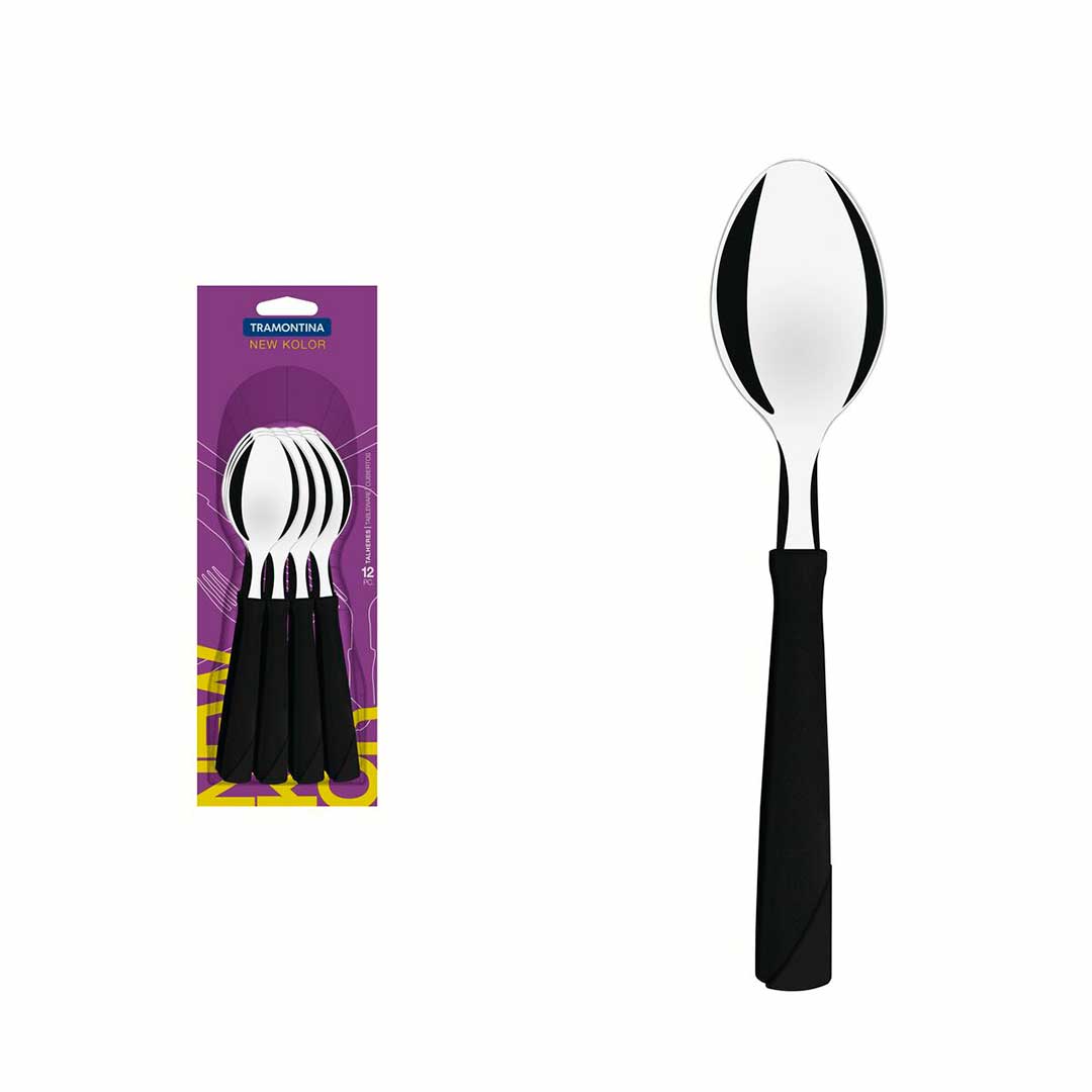 CUCHARA TRAMONTINA 12P NEW KOLOR NEGRA 23163/000 –