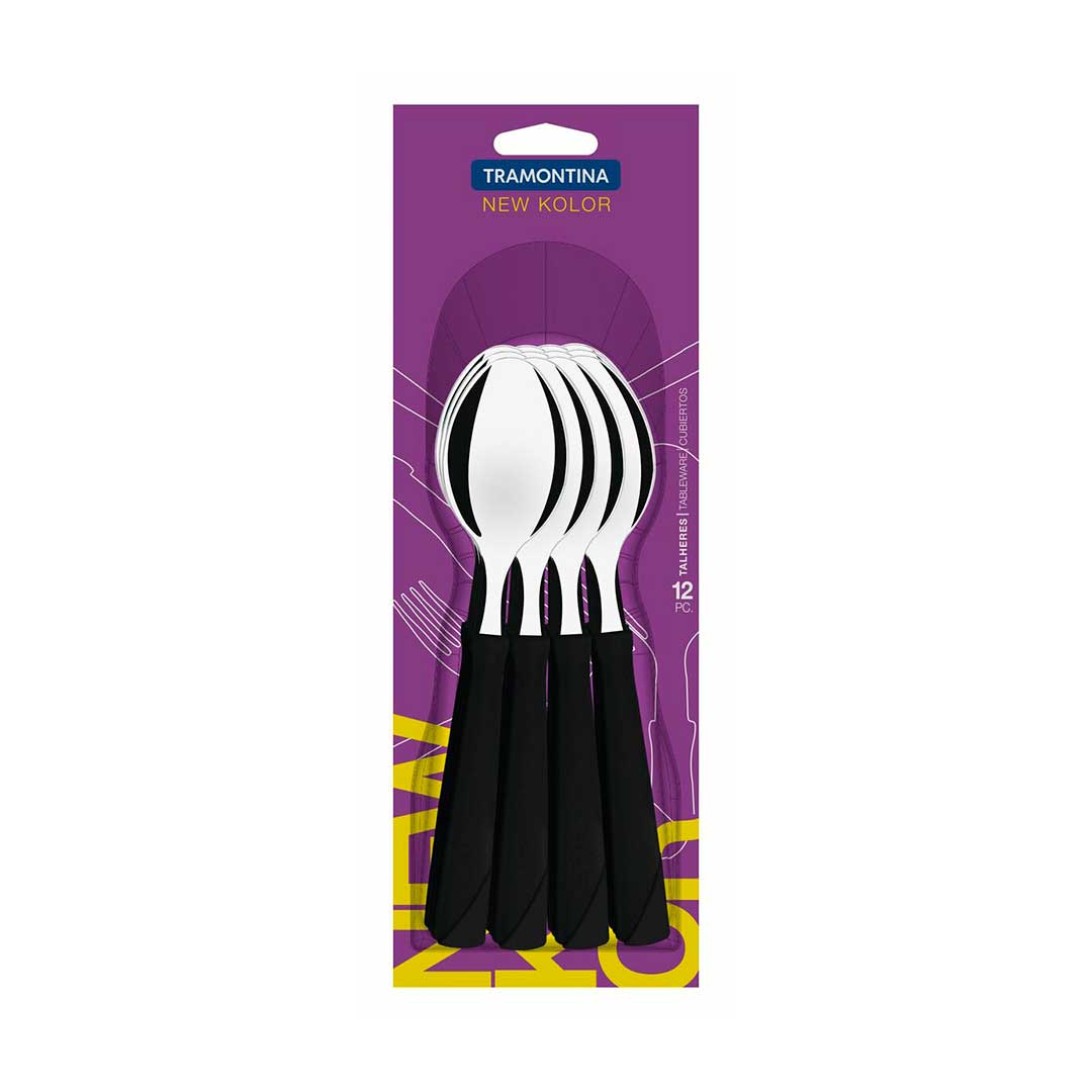 CUCHARA TRAMONTINA 12P NEW KOLOR NEGRA 23163/000 –