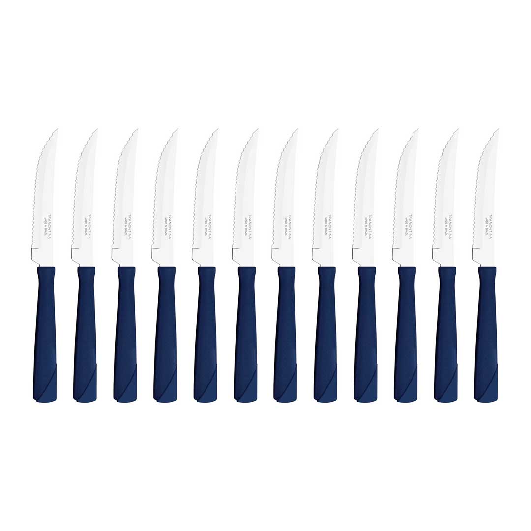 CUCHILLO TRAMONTINA 12P NEW KOLOR AZUL 23160/014