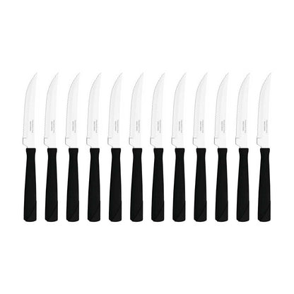 CUCHILLO TRAMONTINA 12P NEW KOLOR NEGRO 23160/004