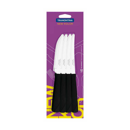 CUCHILLO TRAMONTINA 12P NEW KOLOR NEGRO 23160/004