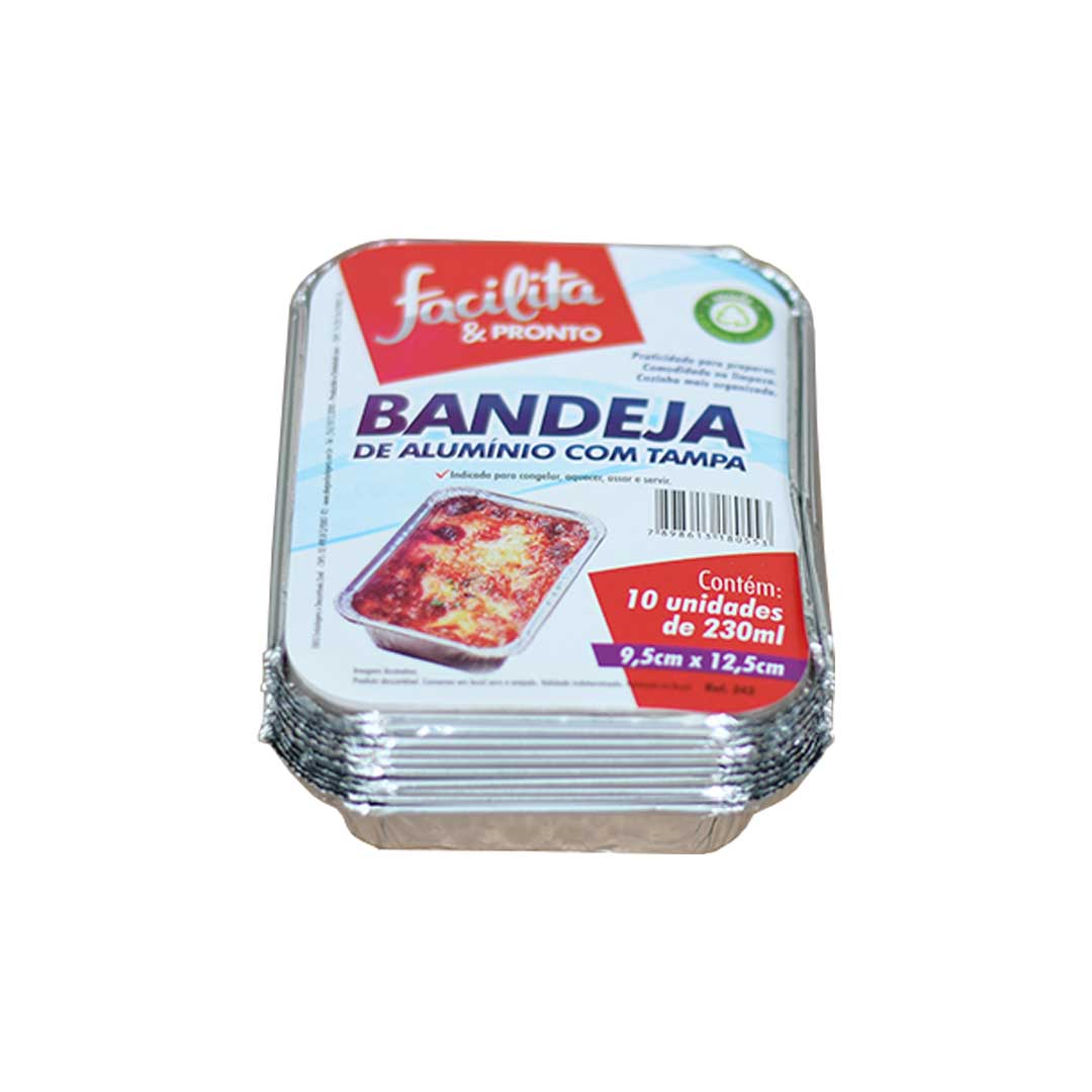 BANDEJA ALUMINIO 230 ML X 10 UN 2400
