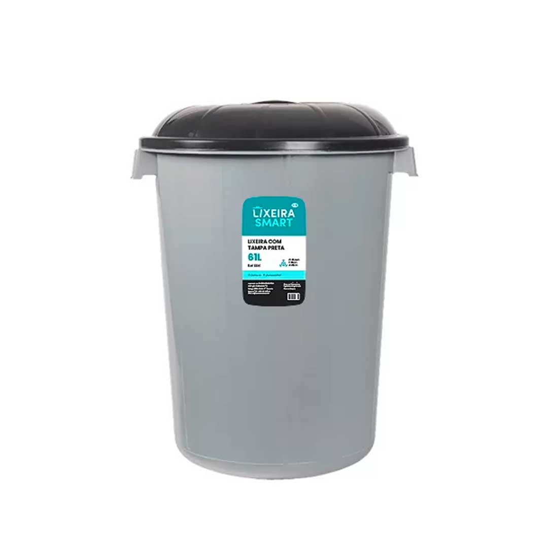 PAPELERA CON TAPA NEGRA 61L MB0061