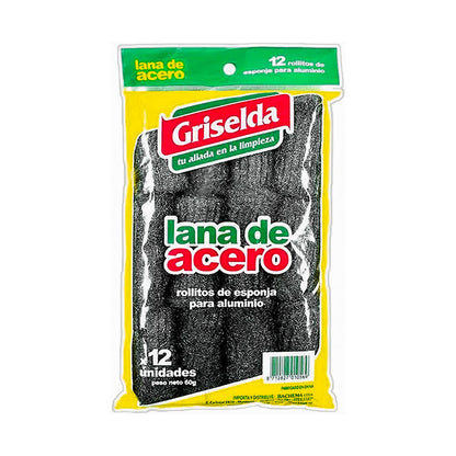 ESPONJA DE ALUMINIO GRISELDA X12 UN GR500