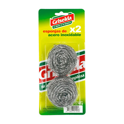 ESPONJA DE ACERO INOX GRISELDA X 2UN GR571