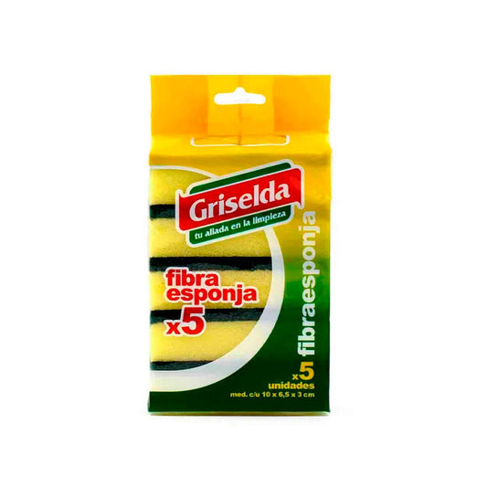 ESPONJA FIBRA GRISELDA X 5UN GR305