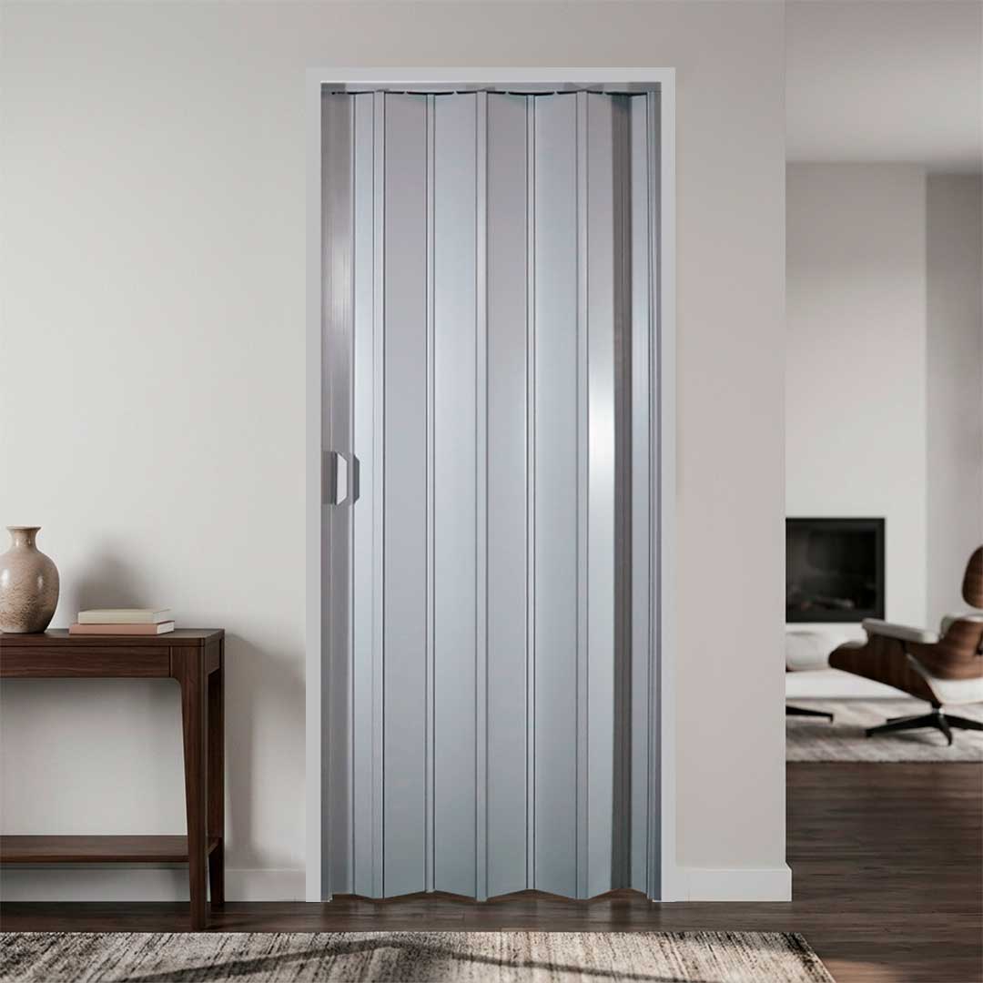 PUERTA PLEGABLE PVC 80X210CM GRIS PLASFLEX