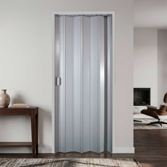 PUERTA PLEGABLE PVC 80X210CM GRIS PLASFLEX