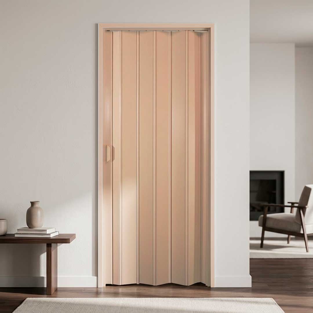 PUERTA PLEGABLE PVC 80X210CM BEIGE PLASFLEX