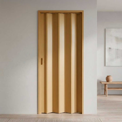 PUERTA PLEGABLE PVC 80X210CM MARRON CLARO PLASFLEX