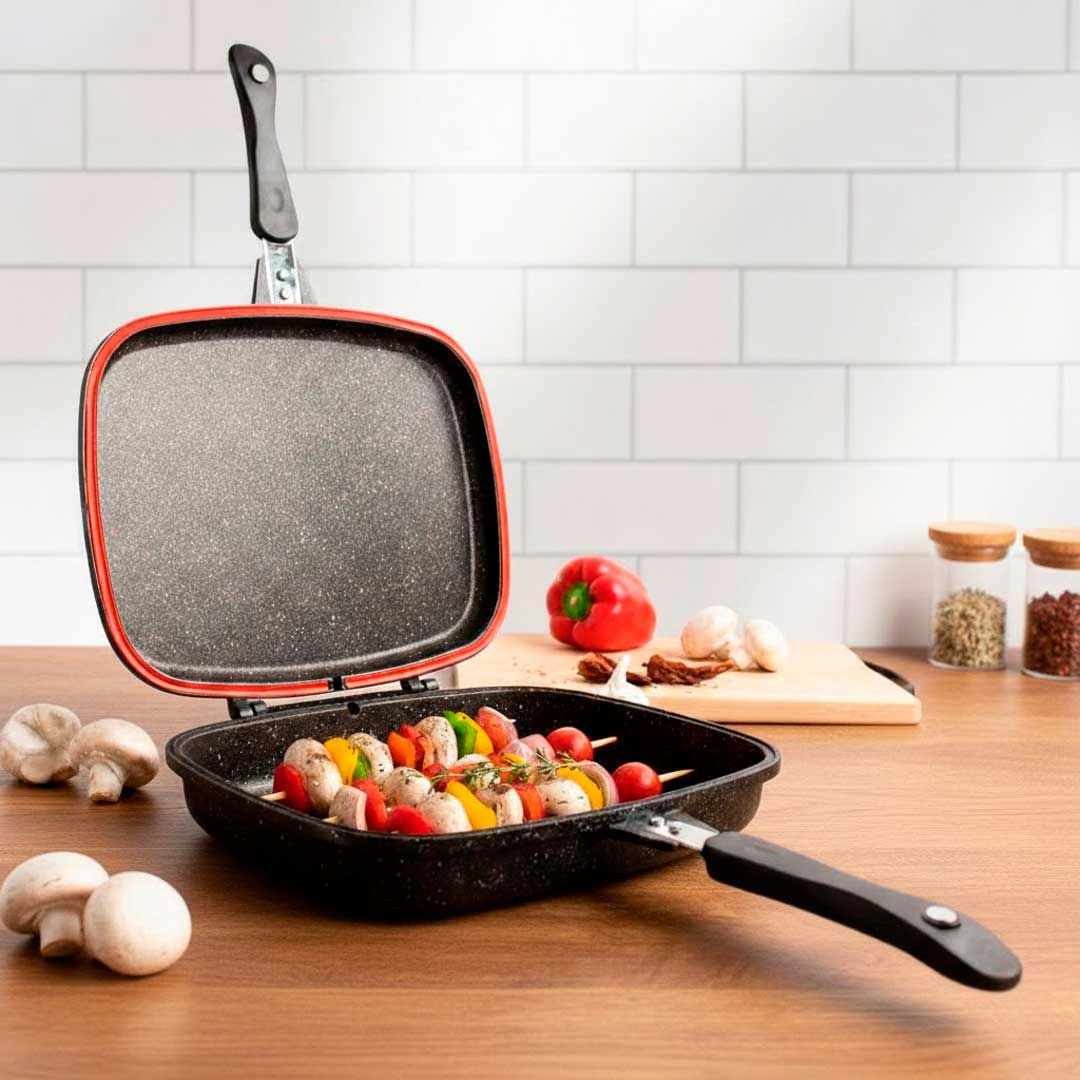 SARTEN DOBLE 32CM DURANE GRIS GL80851-1