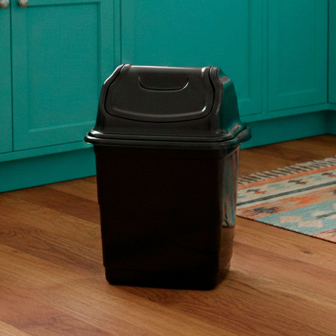 PAPELERA NEGRA TAPA 10L LIBG-10