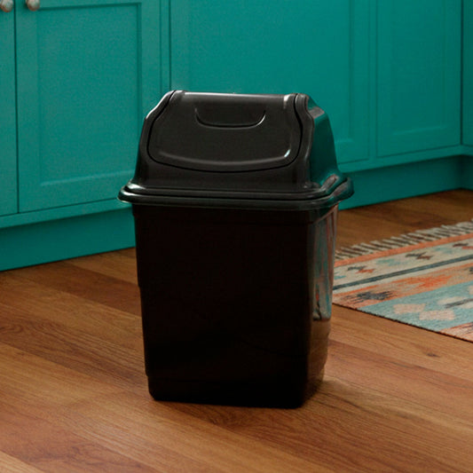 PAPELERA NEGRA TAPA 10L LIBG-10