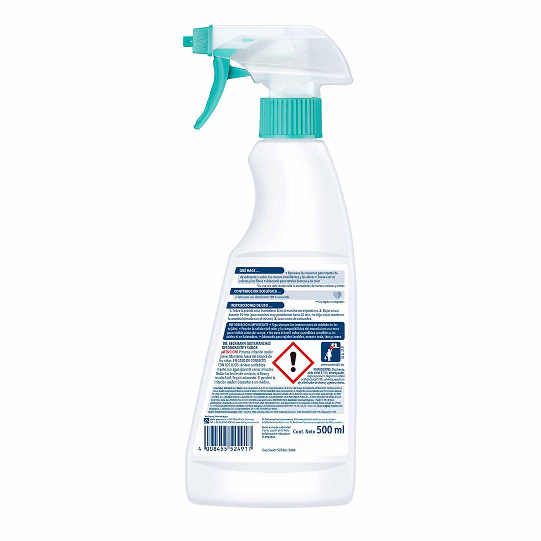 QUITAMANCHAS DESODORANTE Y SUDOR DR. BECKMANN 250M