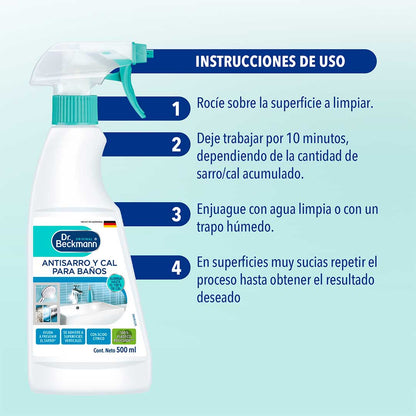 LIMPIADOR ANTISARRO Y CAL BAÑOS DR. BECKMANN 500ML