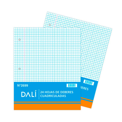 HOJAS CUADRICULADAS DALI PAQ. 24 HOJAS 2699
