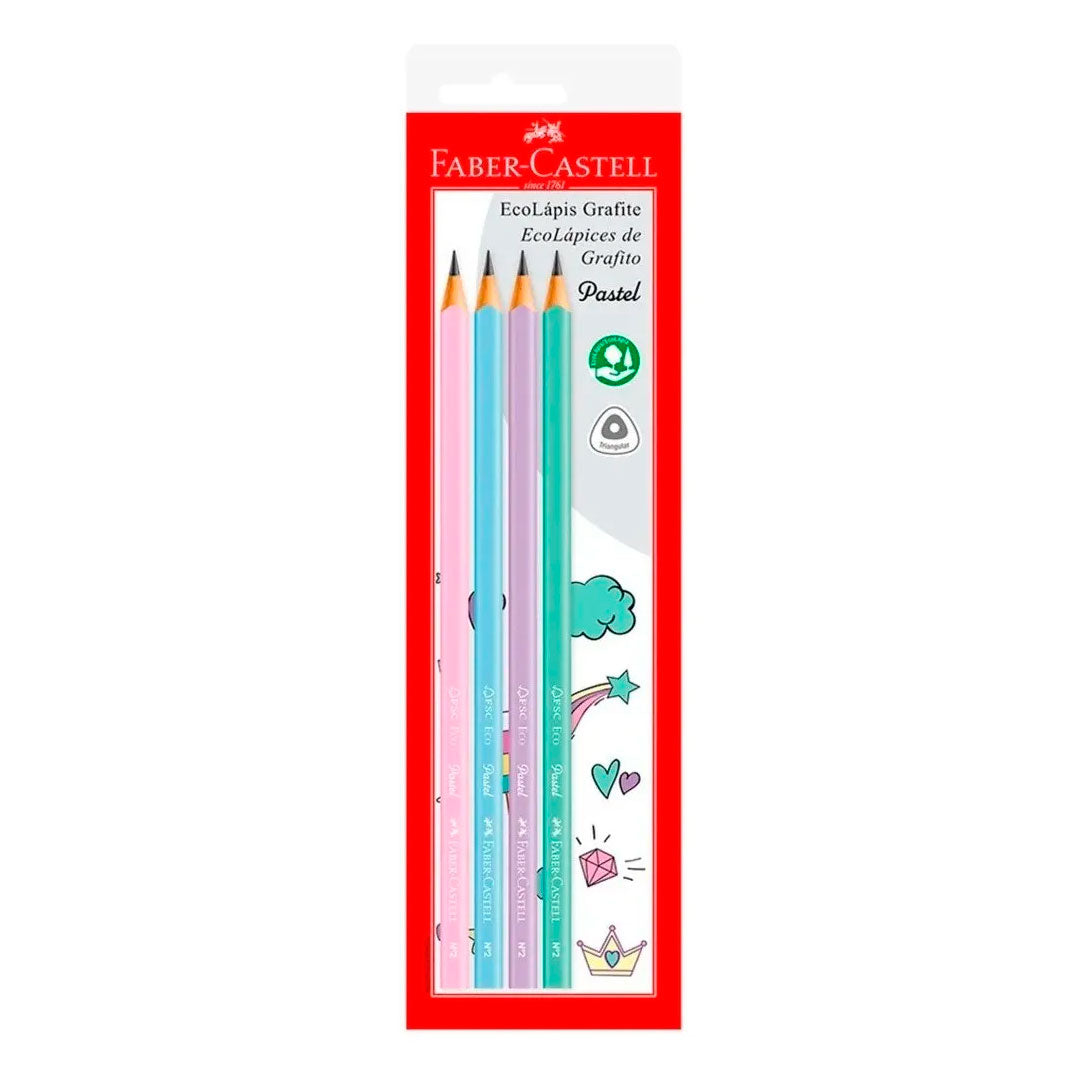 BLISTER LAPICES DE ESCIBIR X4UN PASTEL FABER CASTE