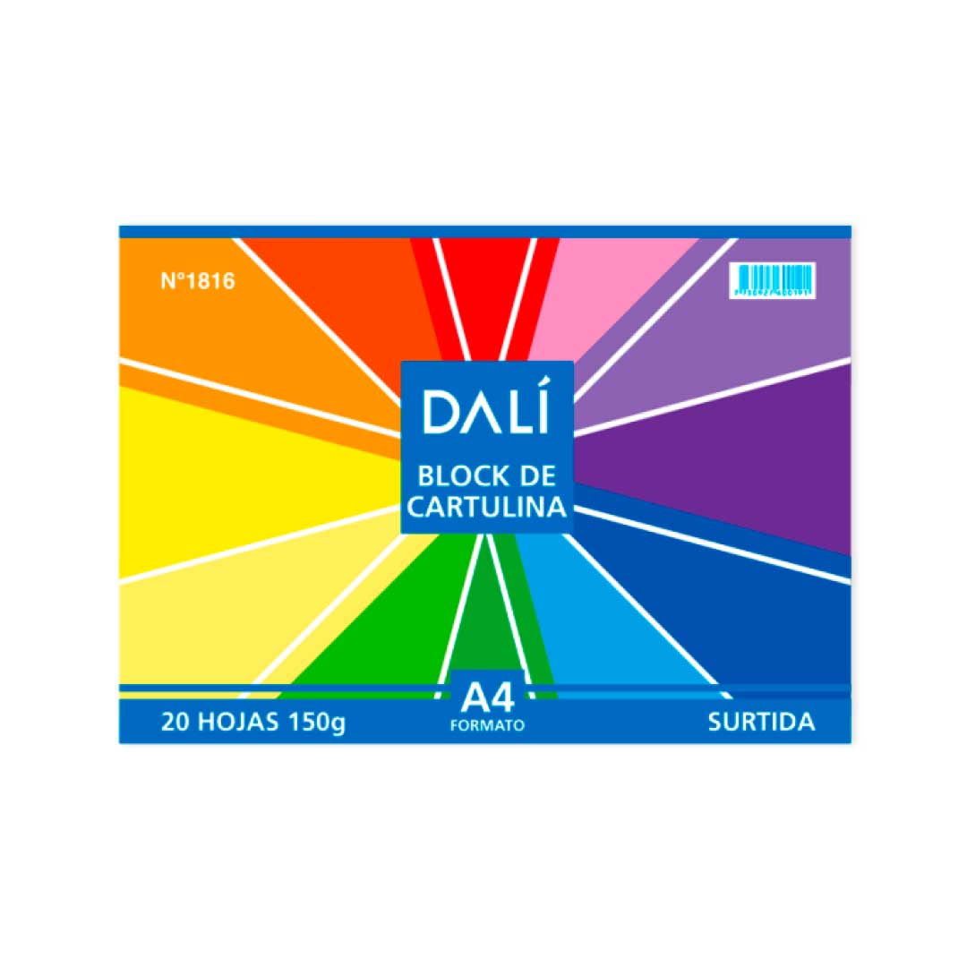 BLOCK CARTULINA DE COLORES DALI A4 1816