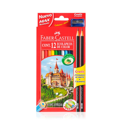 LAPICES DE COLORES X12+2 DE ESCR. FABER CASTELL