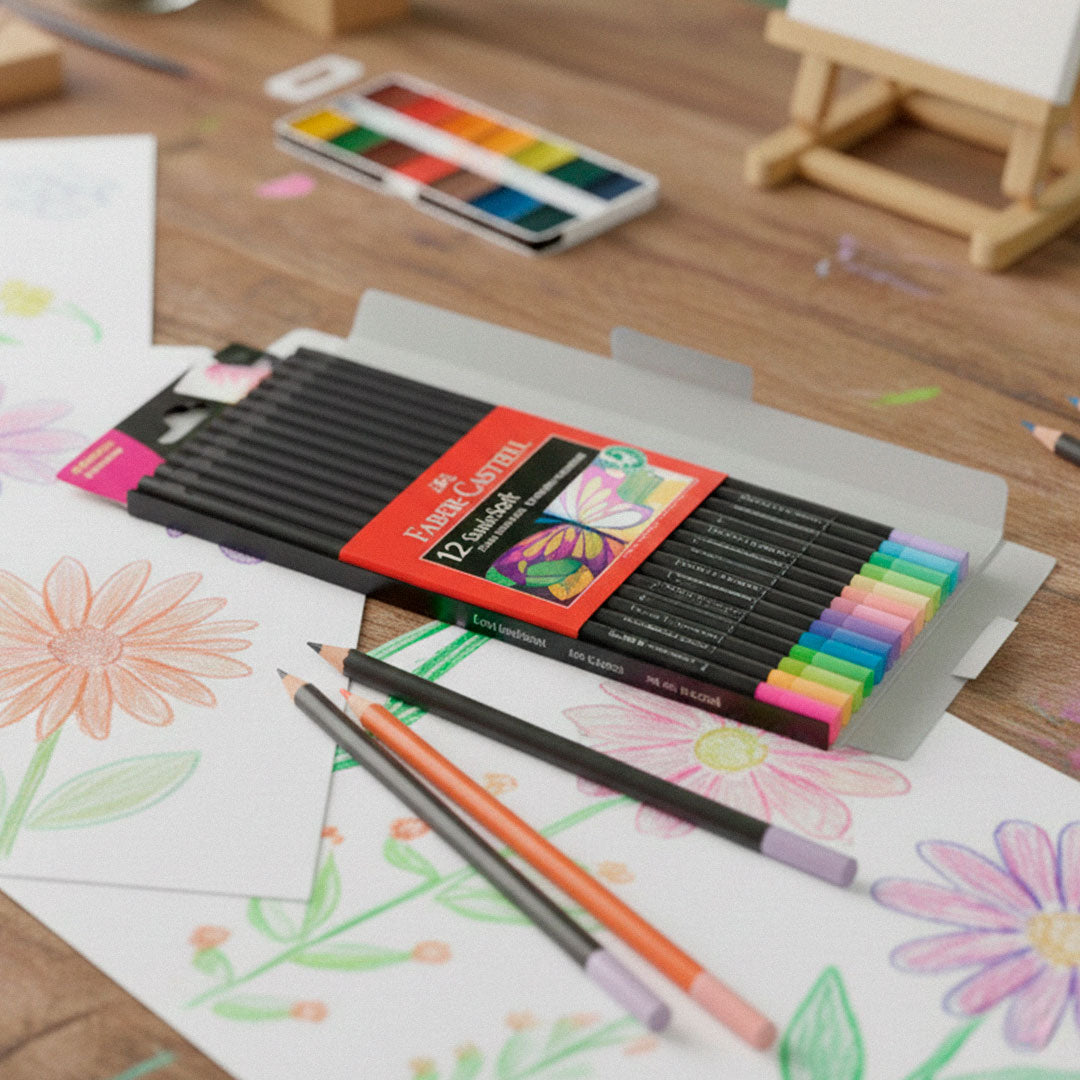 LAPICES SUPERSOFT X12 PASTEL Y NEON FABER CASTELL
