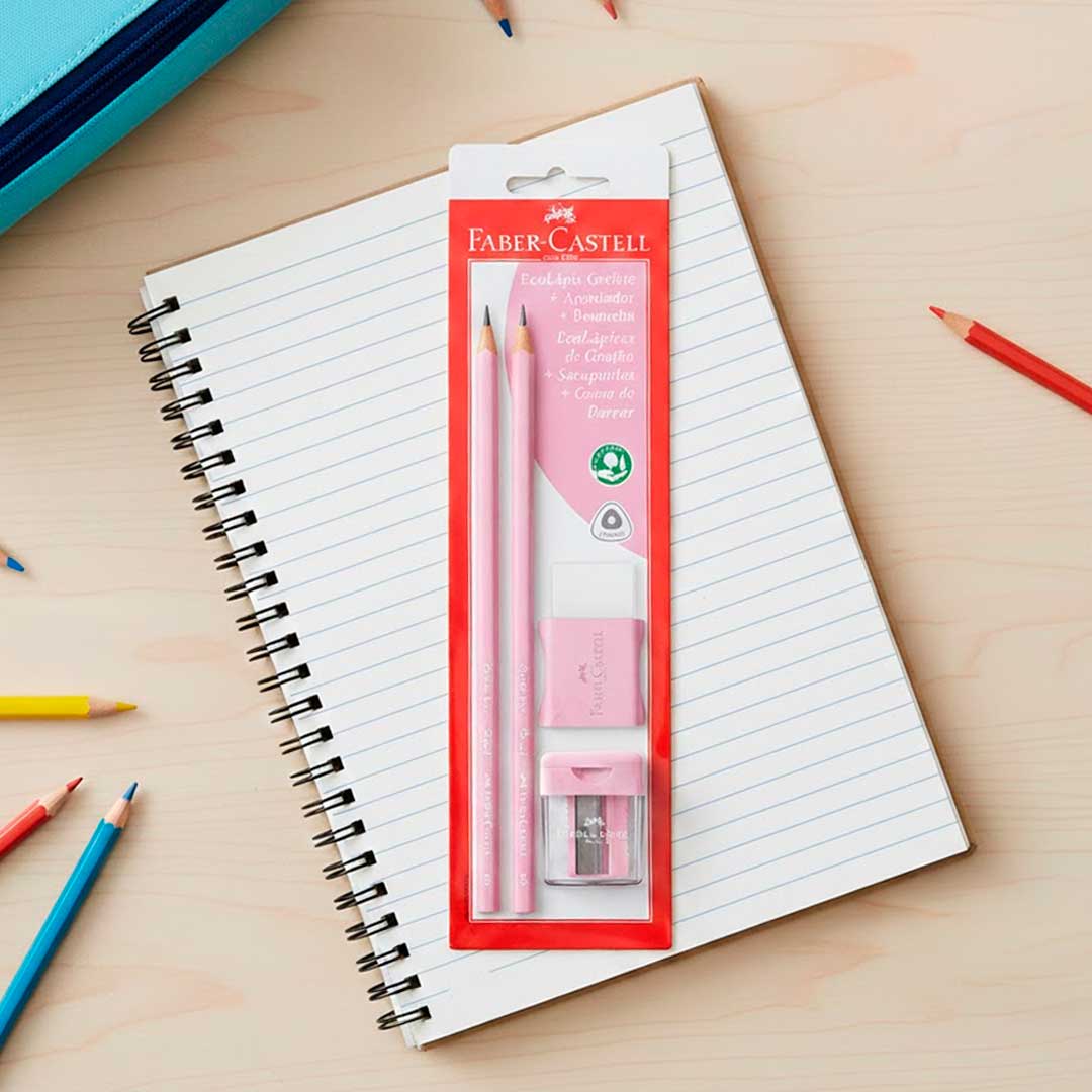 SET ESCOLAR EN BLISTER ROSA PASTEL 2367