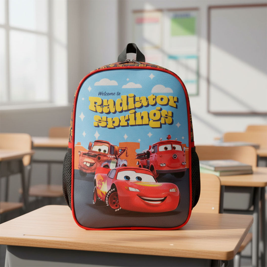MOCHILA 30X23X10 TAFETA CARS ROJO