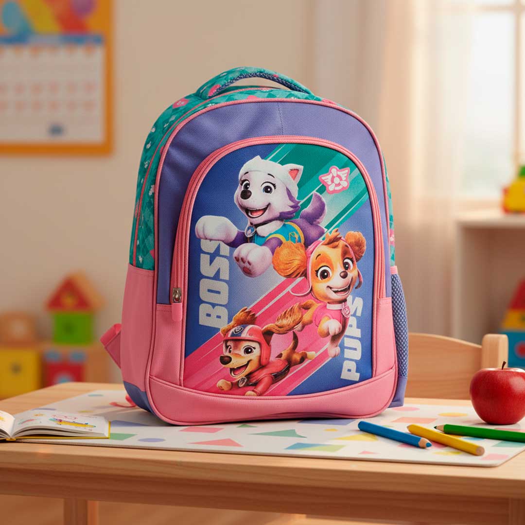 MOCHILA 40X30X14 JACQUARD PAW PATROL FEM COR/LILA