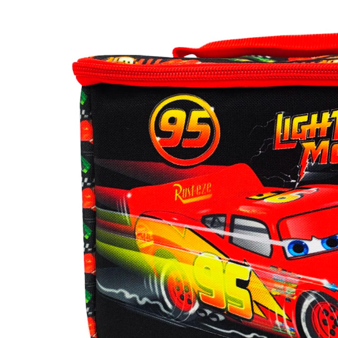 MOCHILA LUNCHERA 22X16X18 CARS NEGRO