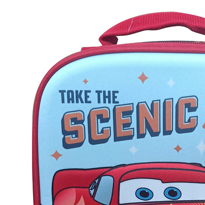 MOCHILA LUNCHERA 3D 22X22 CARS GRIS