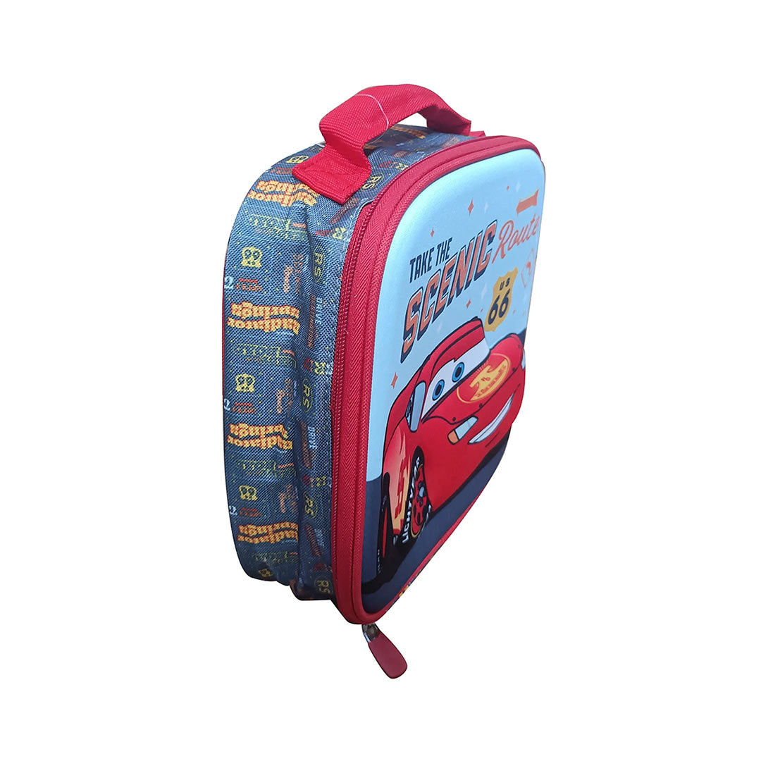 MOCHILA LUNCHERA 3D 22X22 CARS GRIS