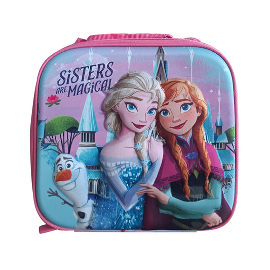 MOCHILA LUNCHERA 3D 22X22 FROZEN LILA