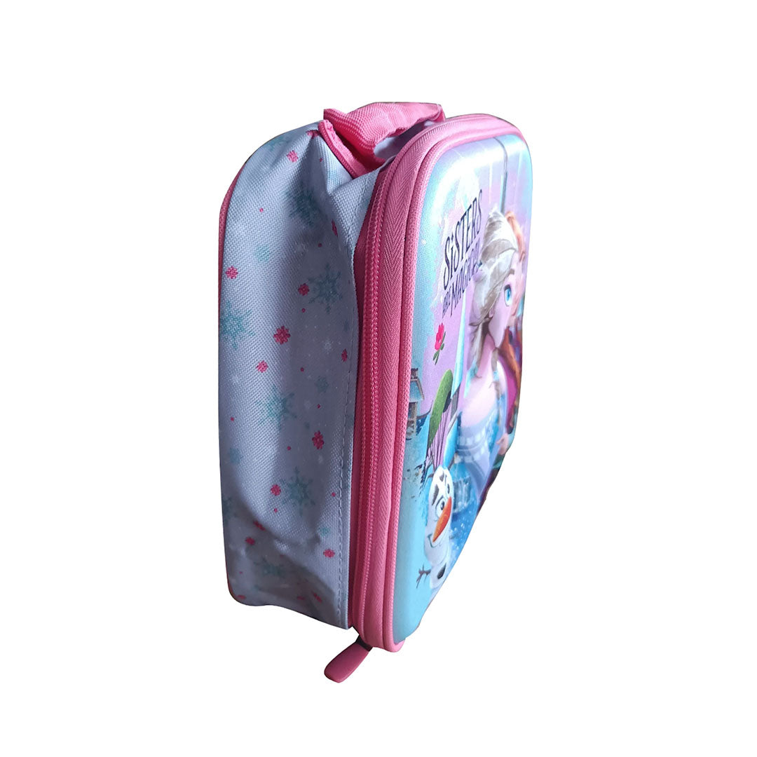 MOCHILA LUNCHERA 3D 22X22 FROZEN LILA