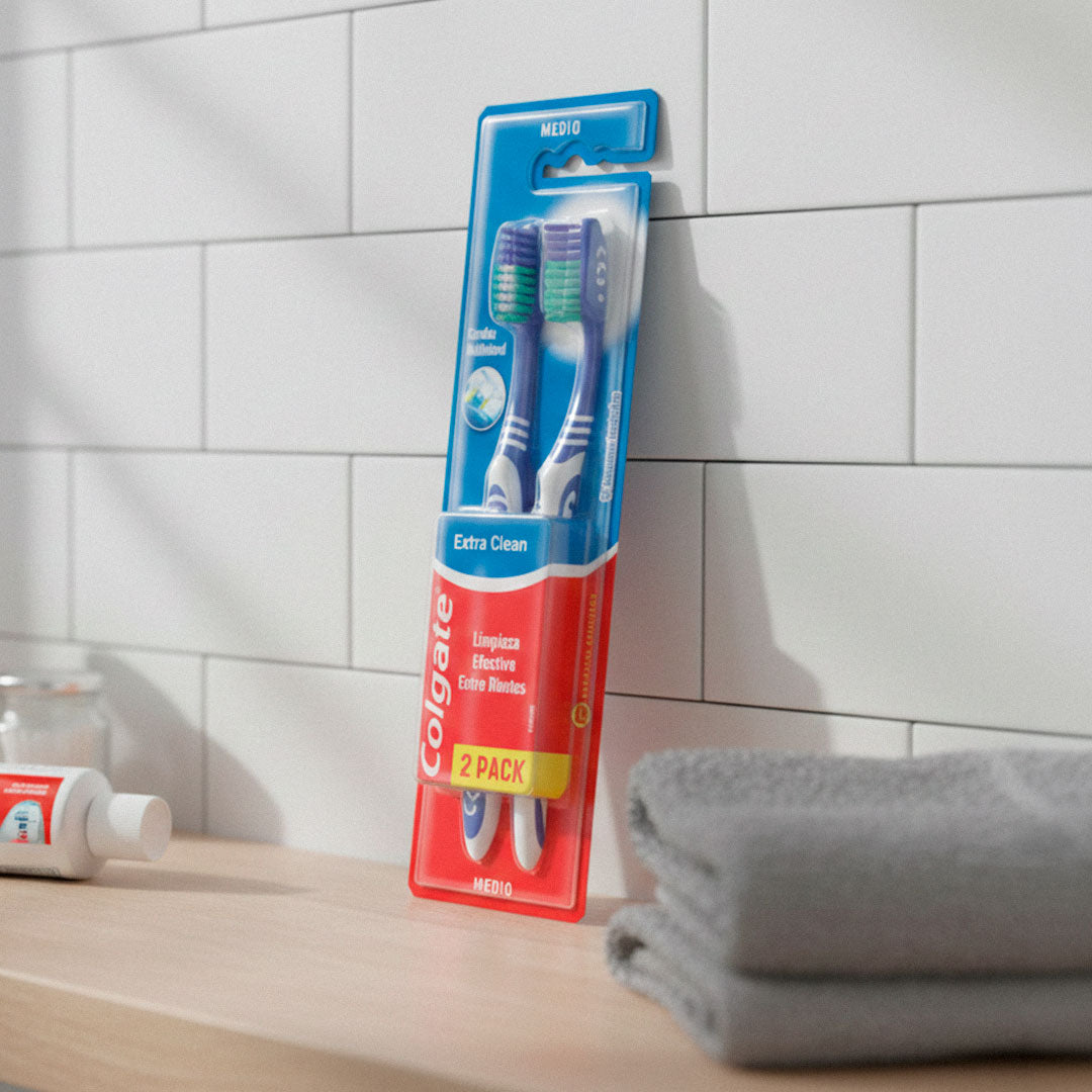 CEPILLO DENTAL COLGATE EXTRA CLEAN PACK X2