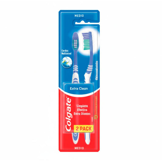 CEPILLO DENTAL COLGATE EXTRA CLEAN PACK X2